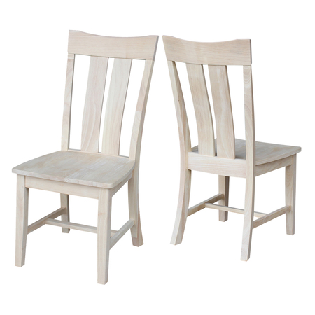 INTERNATIONAL CONCEPTS Set of 2 Ava Chairs, Unfinished C-13P